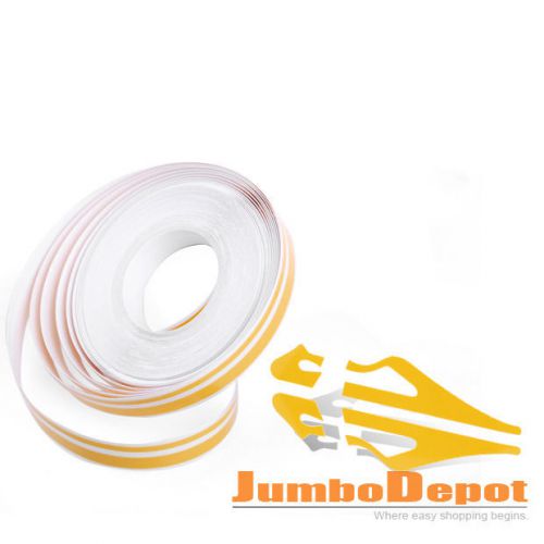 2mm&amp;4mm double streamline pinstripe tape vinyl decal yellow for car motorcycle