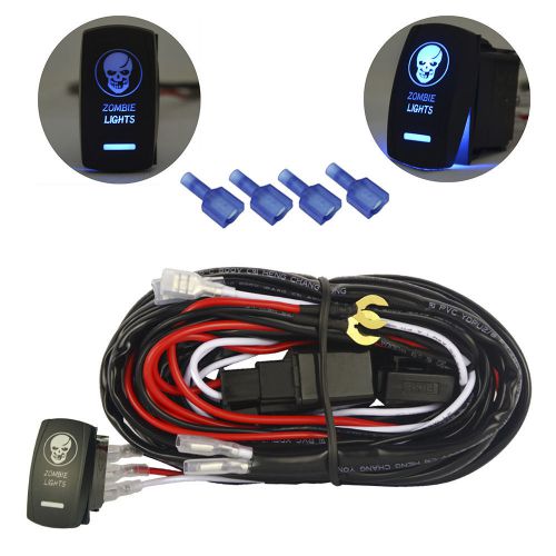 12v 20a led work zombie light rocker switch with 12ft wiring harness kits 2 leg