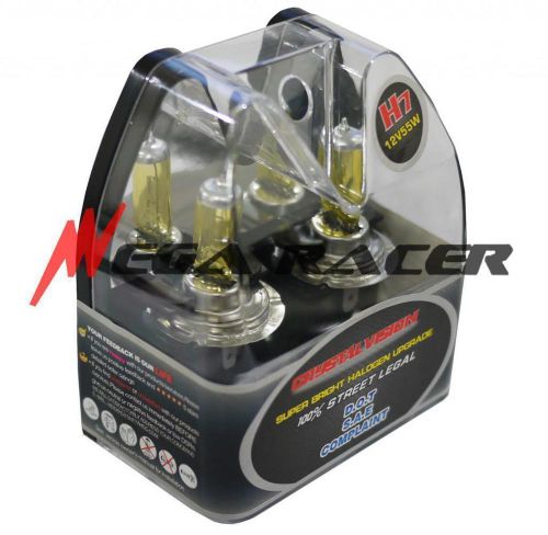 M-box h7 yellow 55w 3000k halogen headlight lamp 2pc bulb 12-14 #r8 high beam