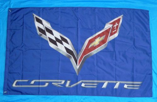 Chevrolet blue corvette 3x5 flag racing c7 banner z06 grand sport 427