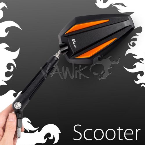 Vawik achilles orange aluminum motorcycle mirrors 8mm 1.25 pitch for scooter θ