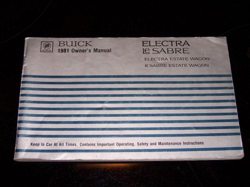 Original factory 1981 buick le sabre lesabre electra owners manual owner&#039;s guide