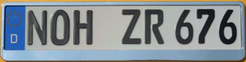 Exc german euro license plate + chrome frame audi volkswagen bmw mercedes tag