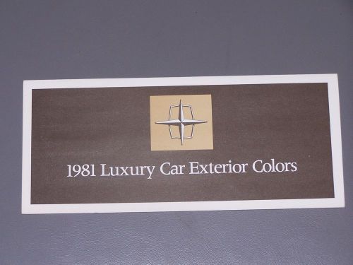 1981 lincoln luxury exterior colors paint brochure continental mark vi town car