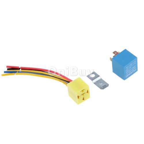 Blue car truck auto heavy 12v 40a spst relay relays kit 5pin for fuel pumps