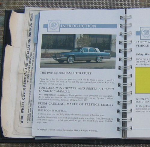 90 cadillac brougham owners manual &amp; leather wallet near mint