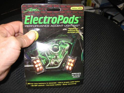Pair of electropod led accent lights yellow motorcycle atv truck any 12 volt