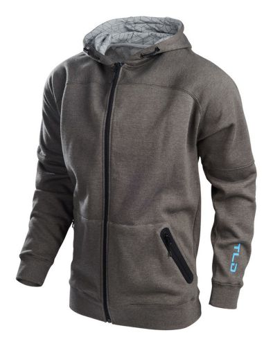 Troy lee designs rebound zip-up mens hoodie - heather charcoal - all sizes