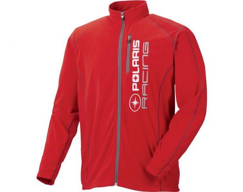 Oem polaris racing red race full zip up fleece jacket sweatshirt sizes s-3xl