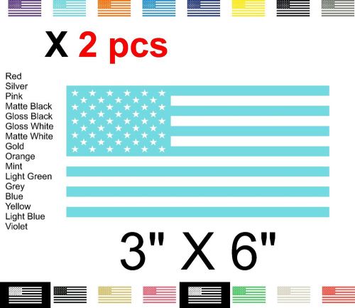 Mint american flag decals   3&#034; x 6&#034;   2pcs  usa flag decal sticker vinyl