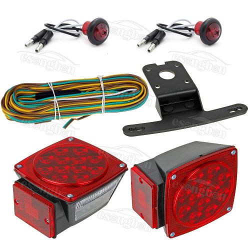 2xled boat truck stop turn tail light+ 2x3/4&#034; bullet side marker under 80&#034; red
