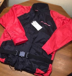 Motoboss motorcycle riding rain jacket size xxxl new with tags red black hydra