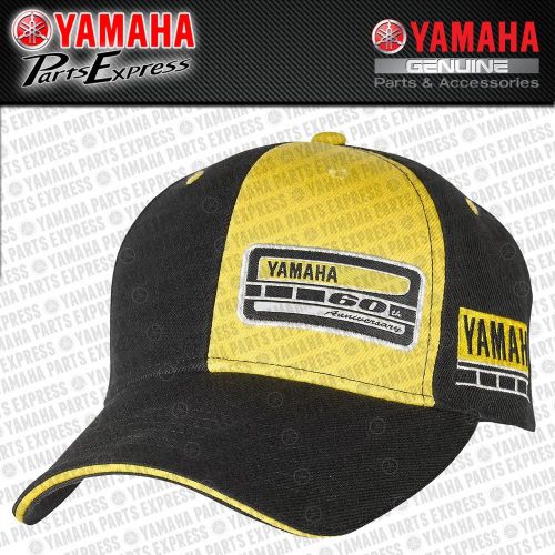 New genuine yamaha 60th anniversary badge hat r1 r6 yzf yxz yfz crp-15h60-bk-ns