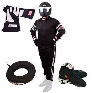 Racerdirect.net combo pack driving race suit rjs suit gloves shoes collar black