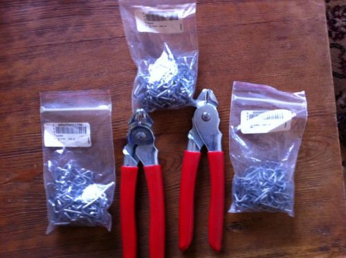 2 auto upholstery hog ring pliers and 300 hog rings