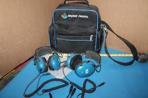 Lot of 2 david clark racing radios w/ bag model 9950 used 1 time nascar headsets