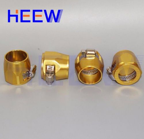 An - 12 an12  fuel hose clamp finisher hex finishers  aluminum gold 4pcs