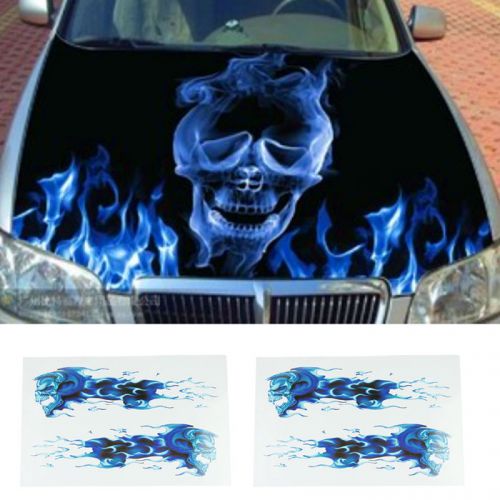 Automobile motorcycle necessary high quality cheap DIY stickers/blue flames doub, image 1