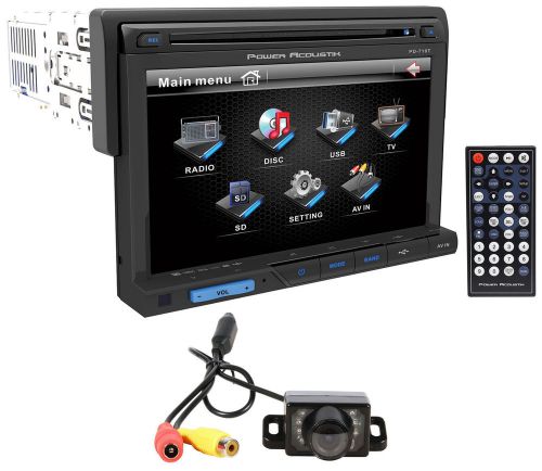 Power acoustik pd-710 7&#034; car stereo dvd/usb player receiver+easy mount camera