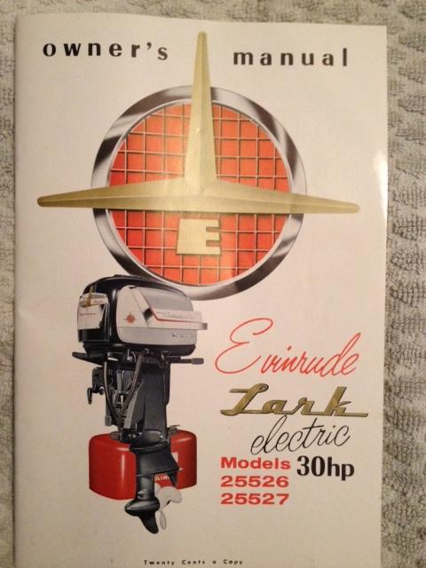 Evinrude lark 30hp owners manual 1956