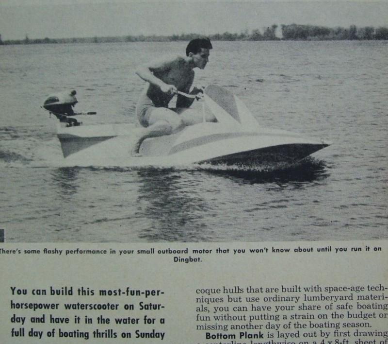 Vintage 1961 how to build 8' water scooter wave runner jet ski diy article plans