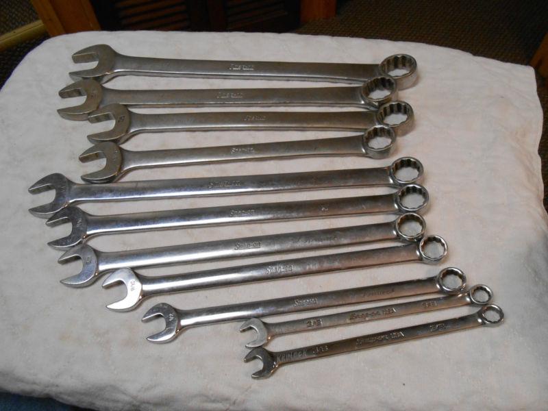 Snap on combination wrenches 11pcs. 3/8" - 1" 12 point