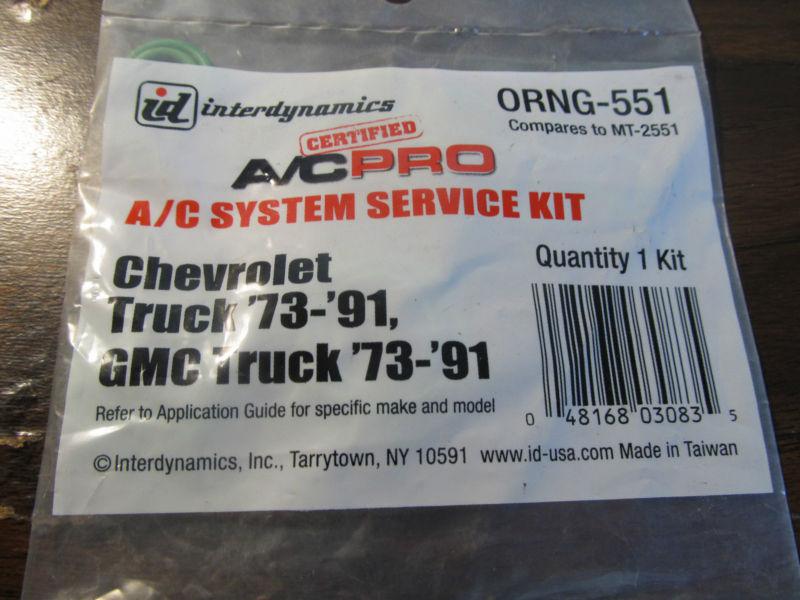 A/c service kit - chevrolet and gmc truck '73 to '91 -interchanges with mt2551