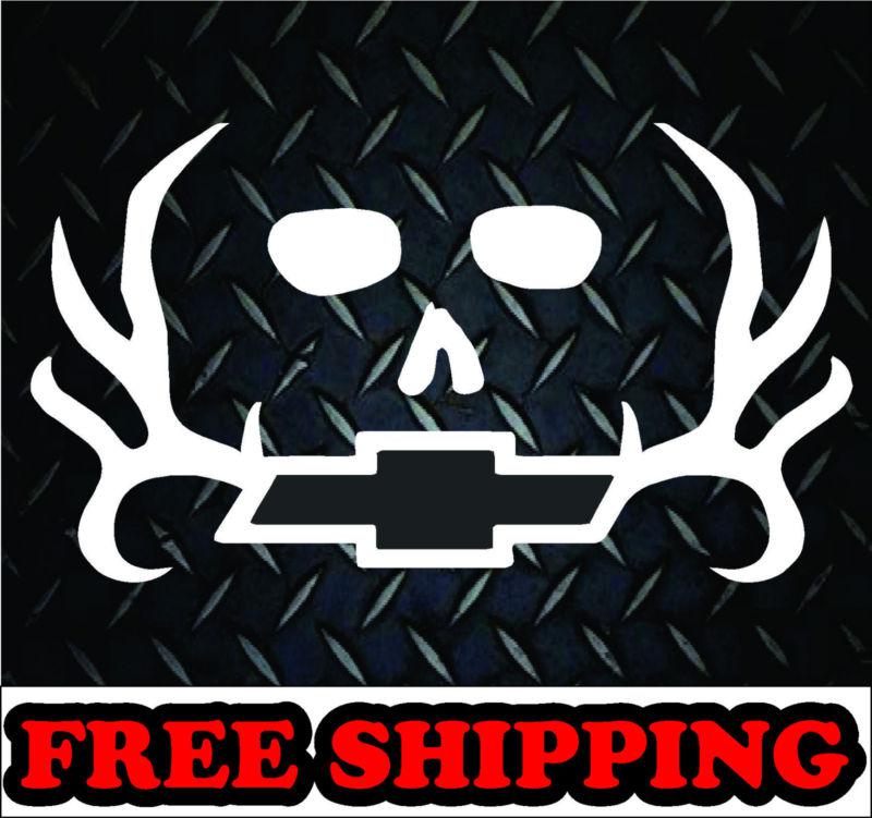 Chevy emblem w antlers*vinyl decal sticker car funny offroad diesel truck  4x4  