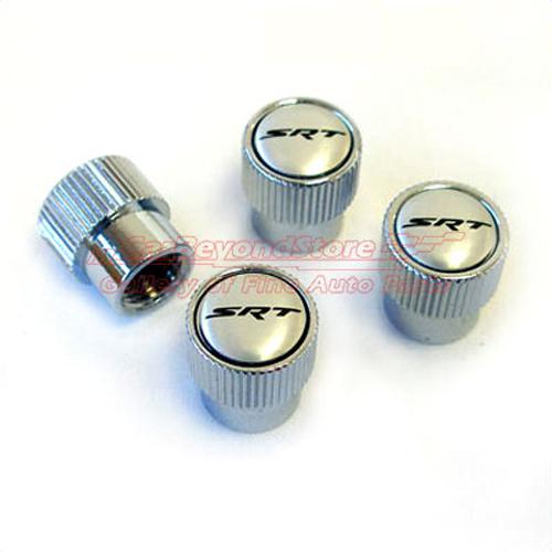 Dodge srt chrome abs tire stem valve caps, 4 caps, licensed, + free gift