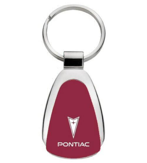 Gm pontiac red teardrop keychain / key fob engraved in usa genuine