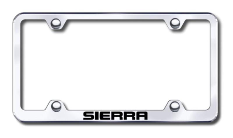 Gm sierra laser etched wide body chrome license plate frame made in usa genuine