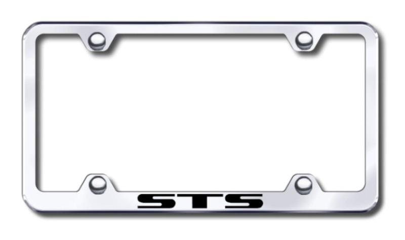 Cadillac sts wide body  engraved chrome license plate frame made in usa genuine