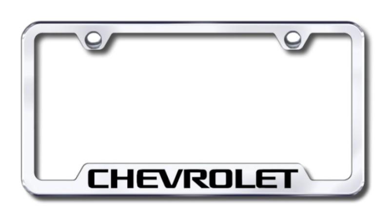 Gm chevrolet  engraved chrome cut-out license plate frame made in usa genuine