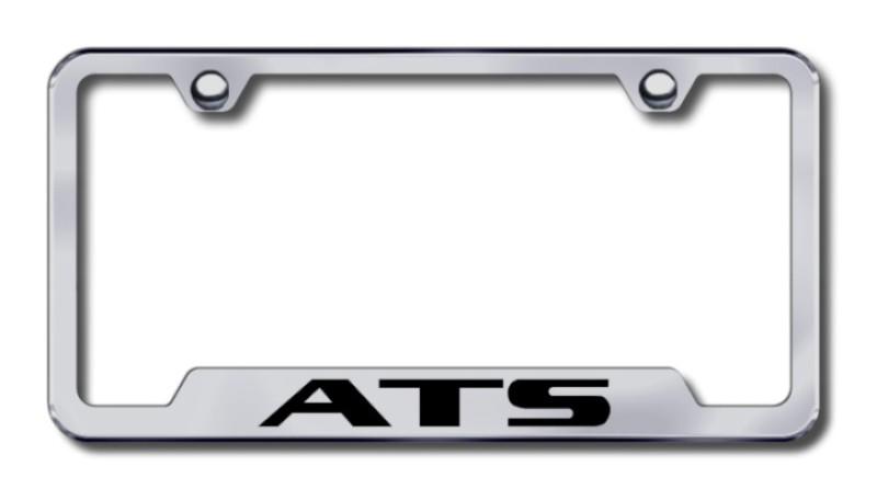 Cadillac ats laser etched brushed stainless cut-out license plate frame-metal m