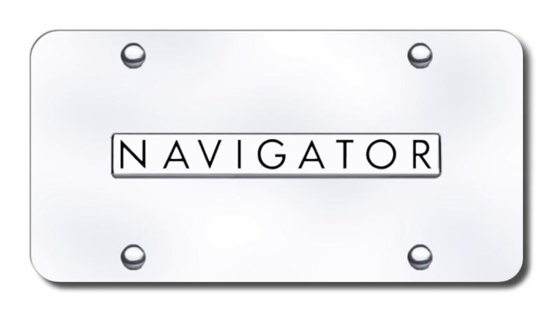 Ford navigator name chrome on chrome license plate made in usa genuine