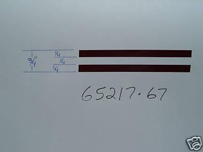3/4" burgandy dk red metallic fender pinstripe 65217-67