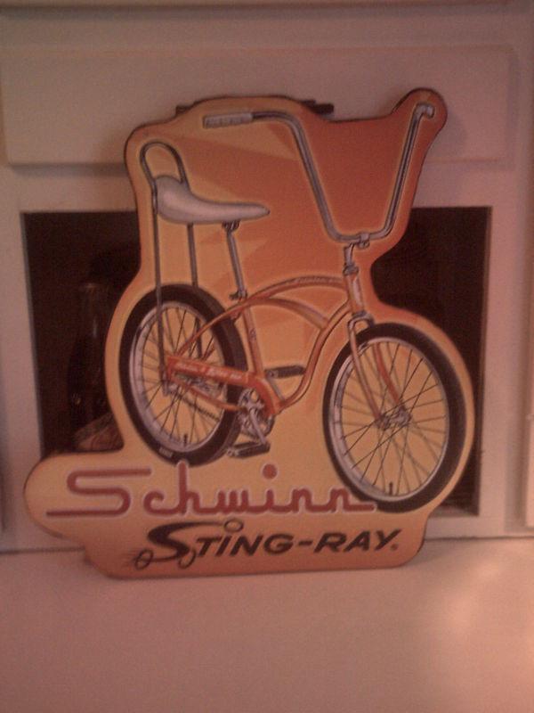 Schwinn sting ray bicycle metal embossed sign man cave.garage cool vintage look