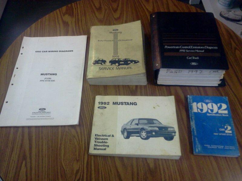 1992 ford mustang service shop repair manual set oem factory ford dealership 