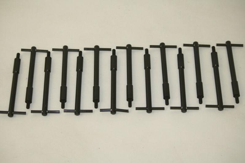 14 chevy bbc valve cover black anodized aluminum t handle kit bolts t-bar 1/4-20