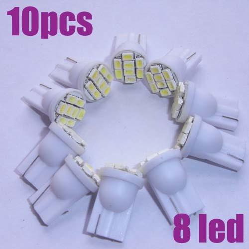 10x white t10 1206 8 smd led car side wedge dome lights