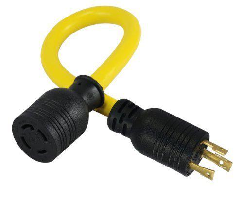 Rv 1.5-feet female locking adapter for 125-volt l5-30p plug to 125/250-volt l14-