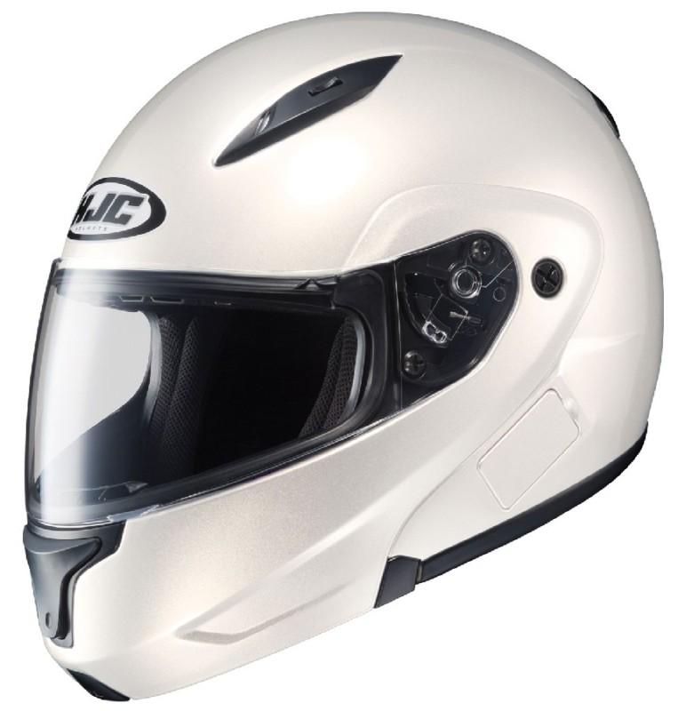 New hjc cl-max ii 2 pearl white motorcycle helmet medium m md med modular flip