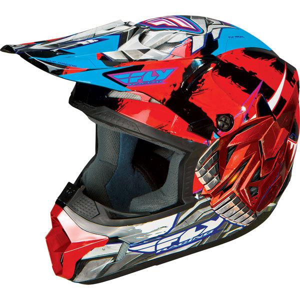 Red/black l fly racing kinetic fly-bot youth helmet 2013 model