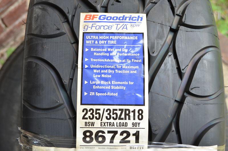 2 new 235 35 18 bfgoodrich g-force t/a kdw2 tires