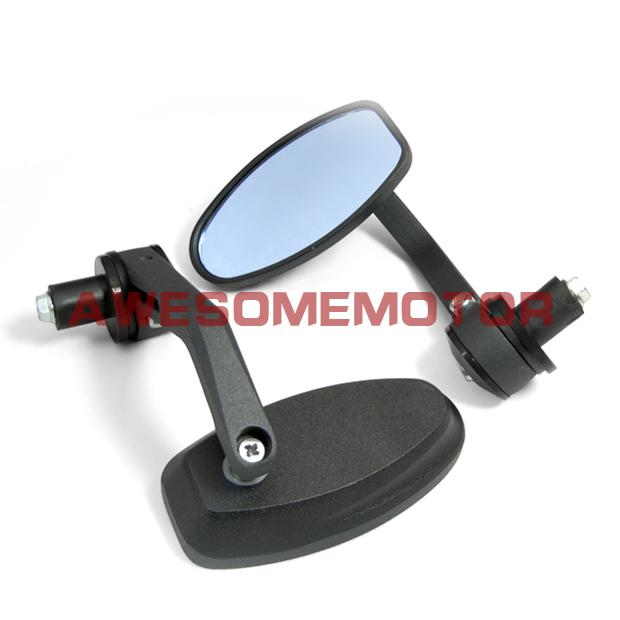2 pcs new universal fit 7/8" black motorcycle bar end rear view side mirror hot