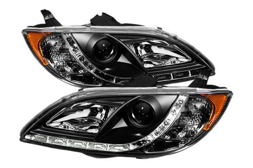 Spyder m304drl black clear projector headlights head light w leds 2 pcs 1 pair