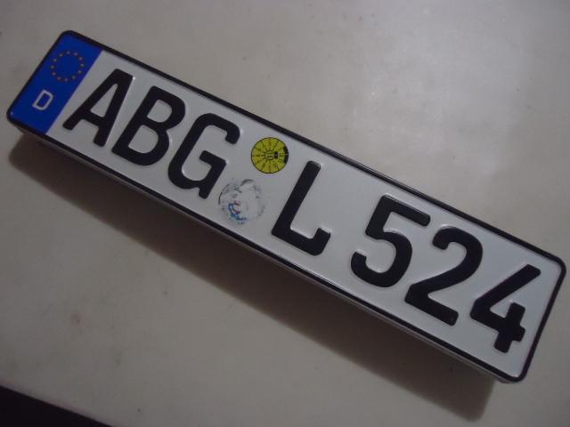 German bmw euro plate # abg l 524 german license plate used 