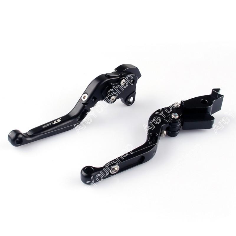 Adjustable folding extendable brake clutch levers honda st1300/st1300a 08-12 blk
