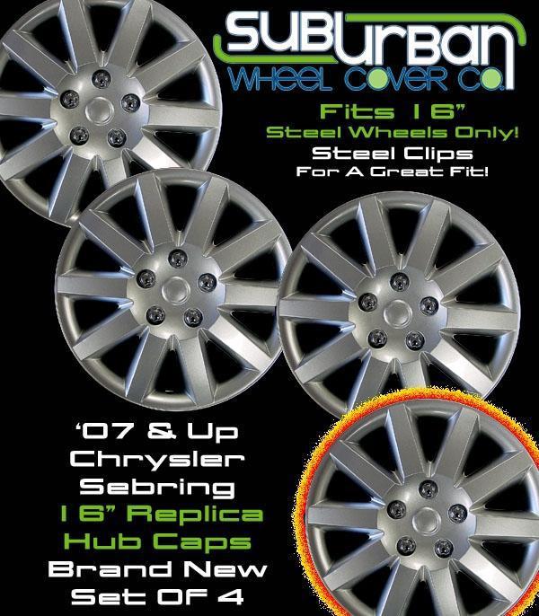 '07 08 09 10 chrysler sebring 16" hubcaps wheel covers brand new set/4 68025sm