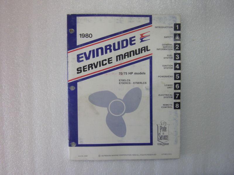 Evinrude 1980 service manual 70 75 hp 